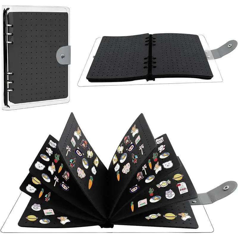 Pin Books Collectors Pin Storage Felt Binder Holder Display 6 Pages Enamel Board