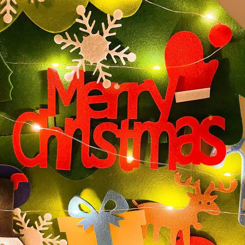 DIY Felt Christmas Tree Christmas Decoration for Home Navidad New Year Ornaments Santa Claus Xmas Kids Gifts