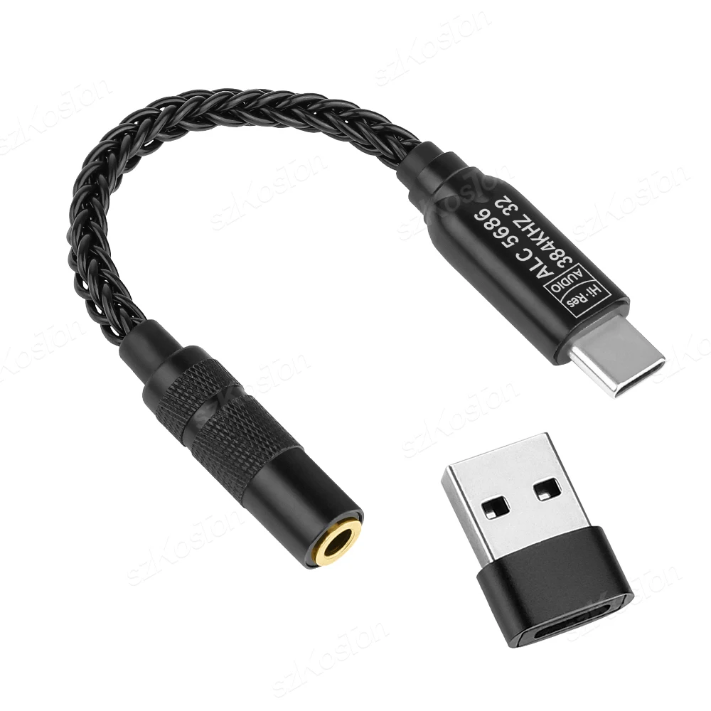 High-Fidelity USB-C to 3.5mm Audio Converter with DAC and Headphone Amplifier
