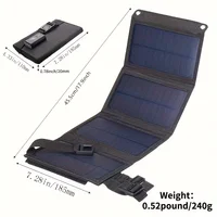 Panneau solaire pliable USB portable, panneaux solaires pliables pour le voyage, banque de charge pour téléphone portable, lampe de poche, ventilateur, batterie externe pour téléphone portable 3