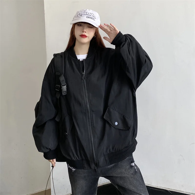 South Korea ins2022 Autumn Personality Versatile Korean Version of Street Loose Baseball Uniform Bomber Jacket Jacket Men Women