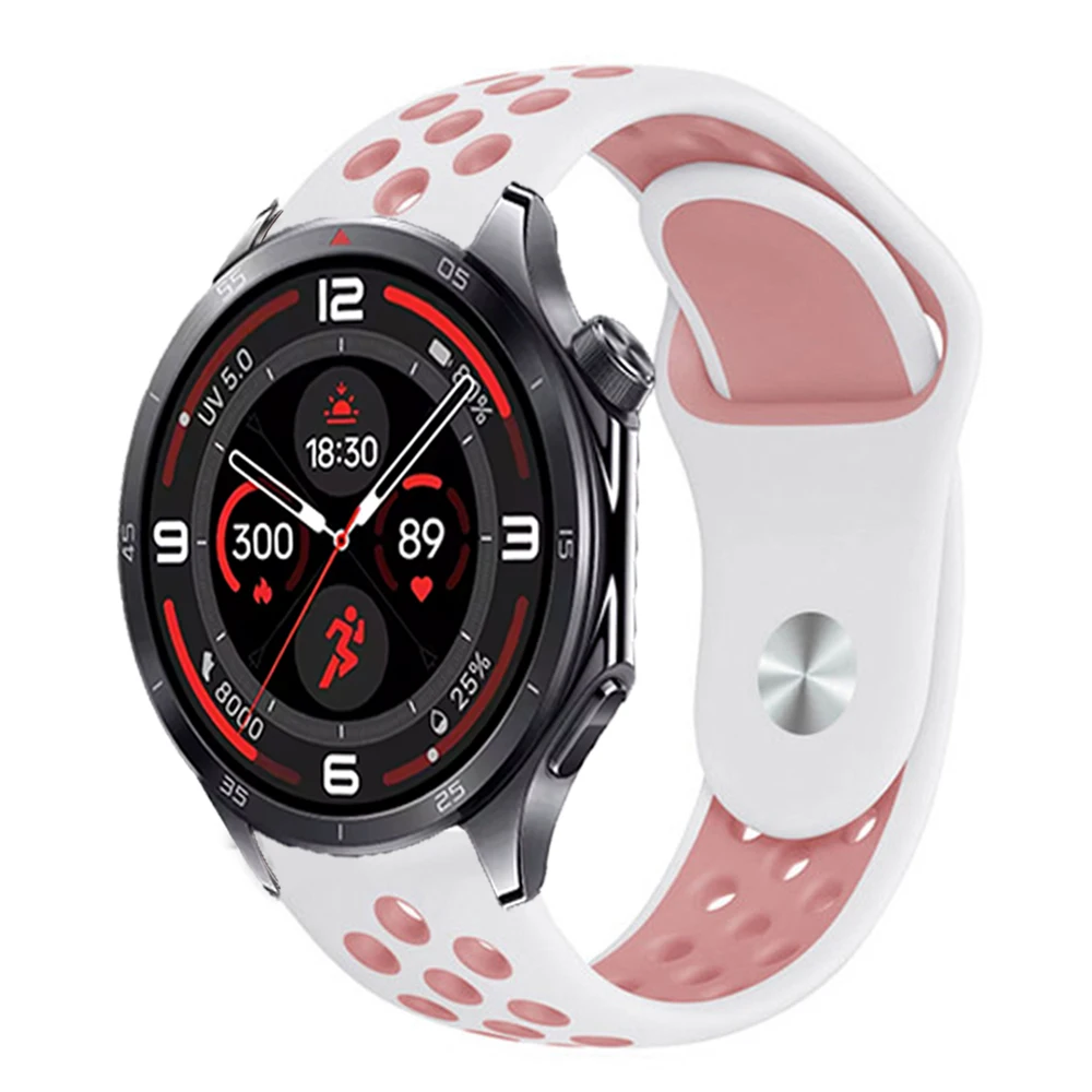 Two-Color Breathable Silicone Strap, 18/20/22mm