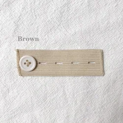Waistband Extender Set - Adjustable Elastic Belt Buttons for Comfortable Fit and Sewing Projects (Khaki 1pcs)