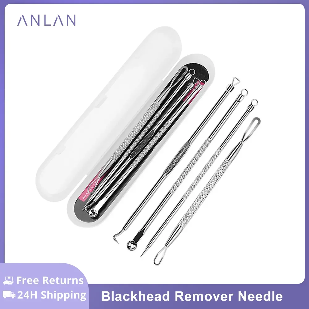 4Pcs BlackHead Remover Tool Acne Needle Blemish Pimple Spot Blackhead Extractor Remover Tool Pore Cleaner Face Cleansing Tools 5pcs broken bolt extractor screw remover set drill bit set and damaged stripped screw extractor remover tool