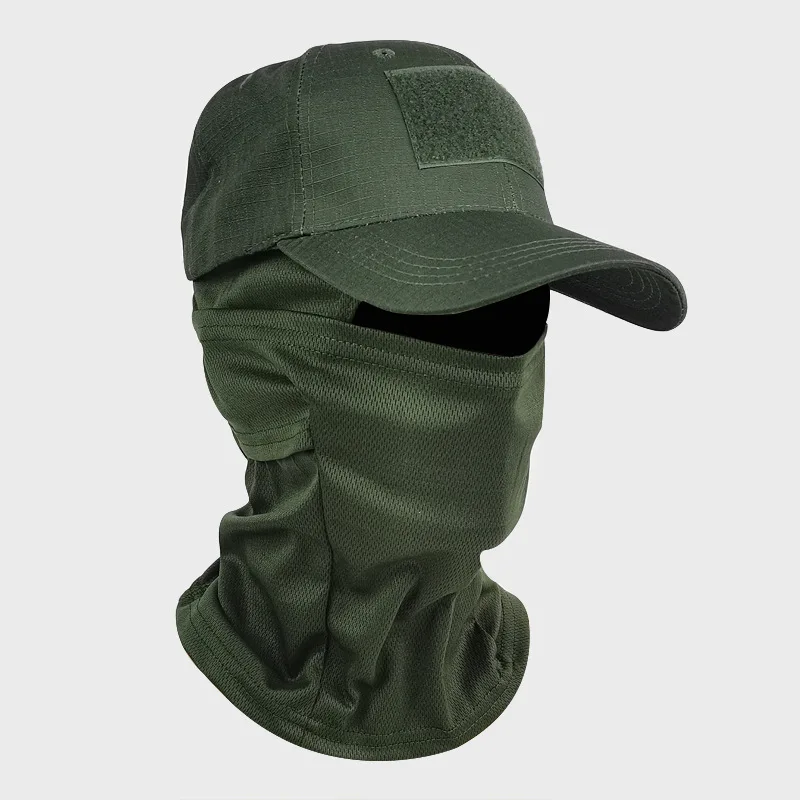 Unisex-Baseballmütze mit Tarnmuster und Gesichtsmaske, taktische Kappe, Kopfbedeckung, Sonnenschutz für Outdoor, Wandern, Angeln, Jagd, Camping – Detail 16