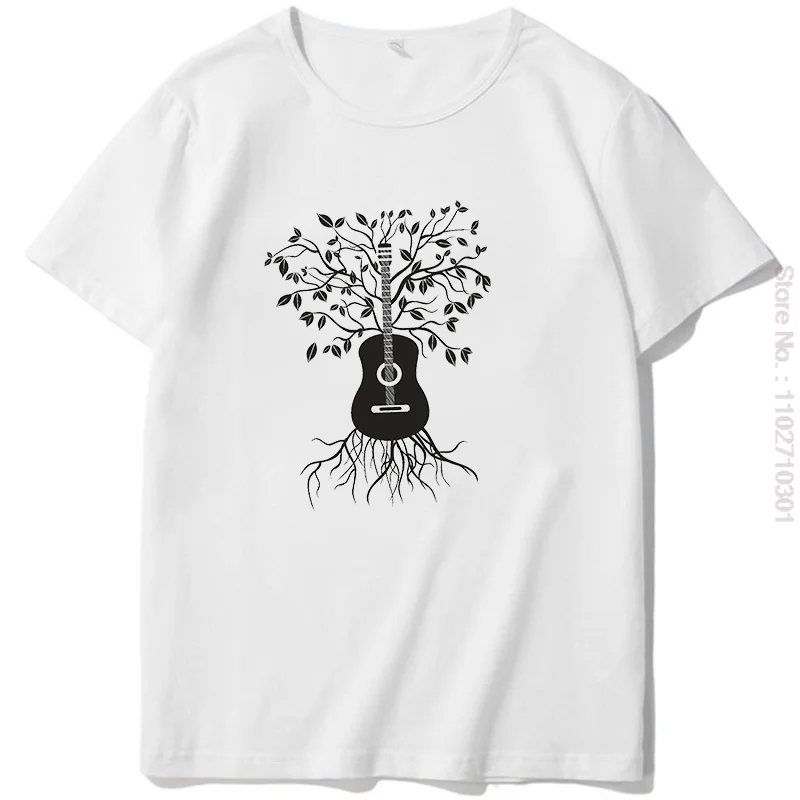 

Acoustic Guitar Tree Roots Guitarist Music graphic t shirts summer Tee Top Oversized short sleeve t-shirts Harajuku mens clothes