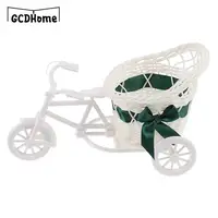 1Pc Cute DIY Handmade Mini Ornament Basket Creative Tricycle Rattan Ornament Basket Birthday Wedding Party Gift Box Basket 1