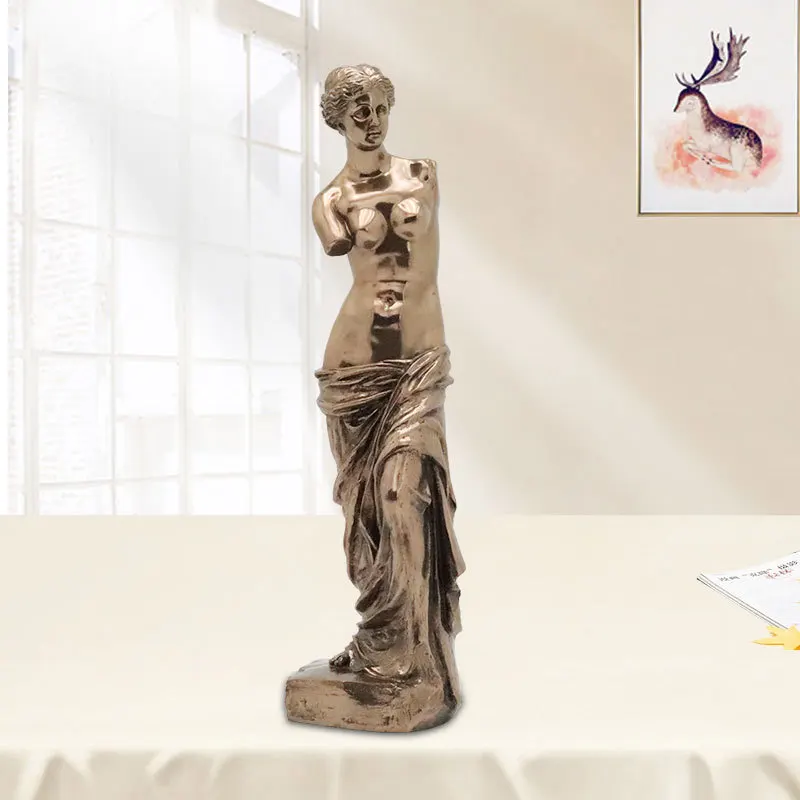 

Cold-cast Copper Handicrafts Office Home Decoration Ornaments Foreign Celebrities Broken Arm Full-body Statue Ornaments