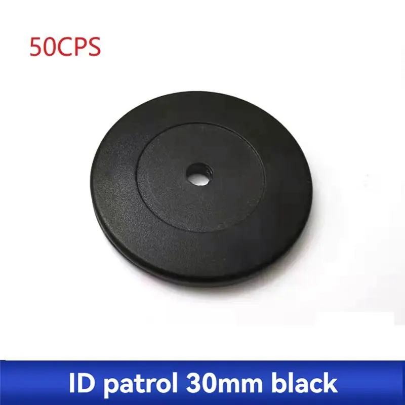 A42T-가드 투어 시스템 체크포인트용 50개 30Mm 방수 순찰 포인트 RFID IC 태그 토큰 125KHZ 접착식 뒷면 포함