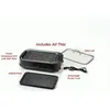 Smokeless Grill Family Size- with Tempered Glass Lid with Interchangeable Grill and Griddle Plate 22.1” X13.2” X 6.1 5
