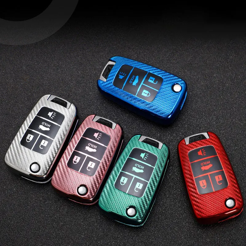 

Car Remote Key Case Cover Protective Shell Keychain TPU carbon fiber bag for Chevrolet Cavalier Malibu Cruze TRAX SILVERADO AVEO