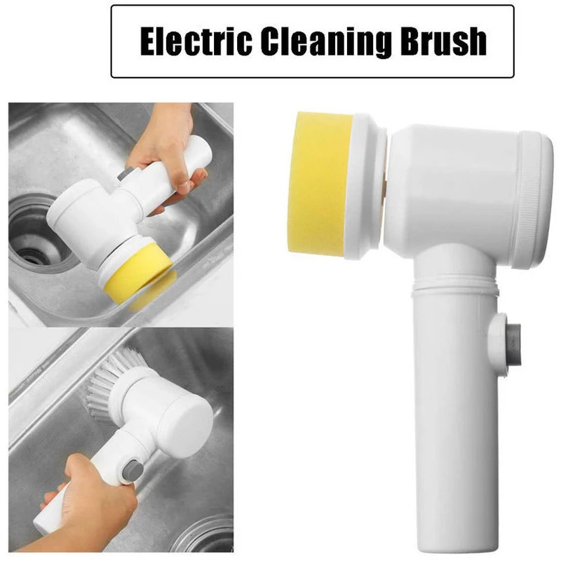 5in1 Handheld Electric Cleaning Brush Kitchen Dishwashing Brush
