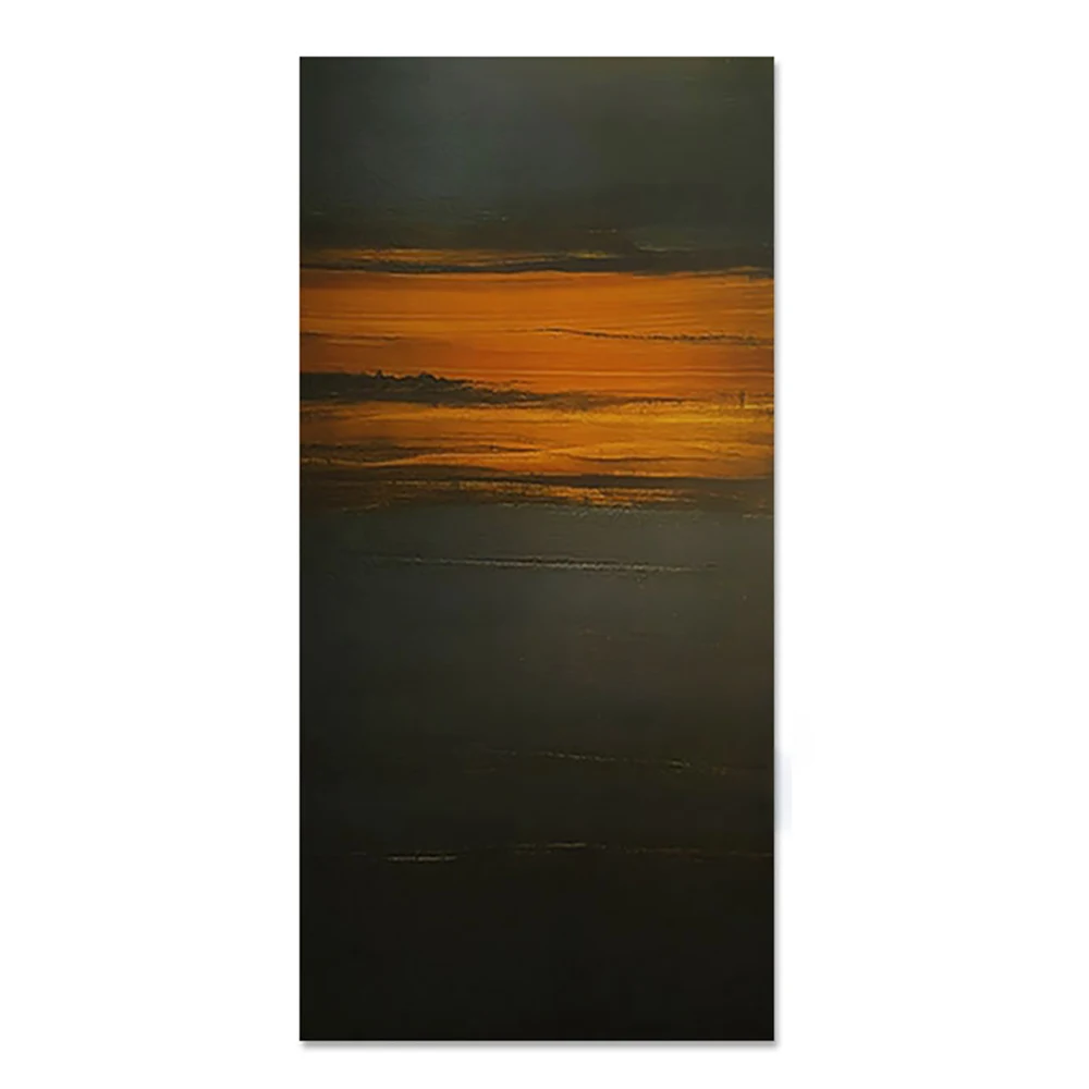 현대 벽 예술 장미 구름 유화, 손으로 그린 그림, 검은 아크릴 질감 그림, 추상 일몰 구름 그림
