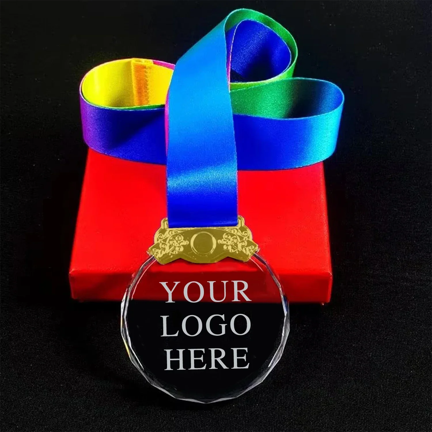 Hight Clear Crystal Glass Medals 1st 2nd 3rd WINNER MVP Blank Award Plaque with Gift Box Packagin 1pcs Free Design and Make