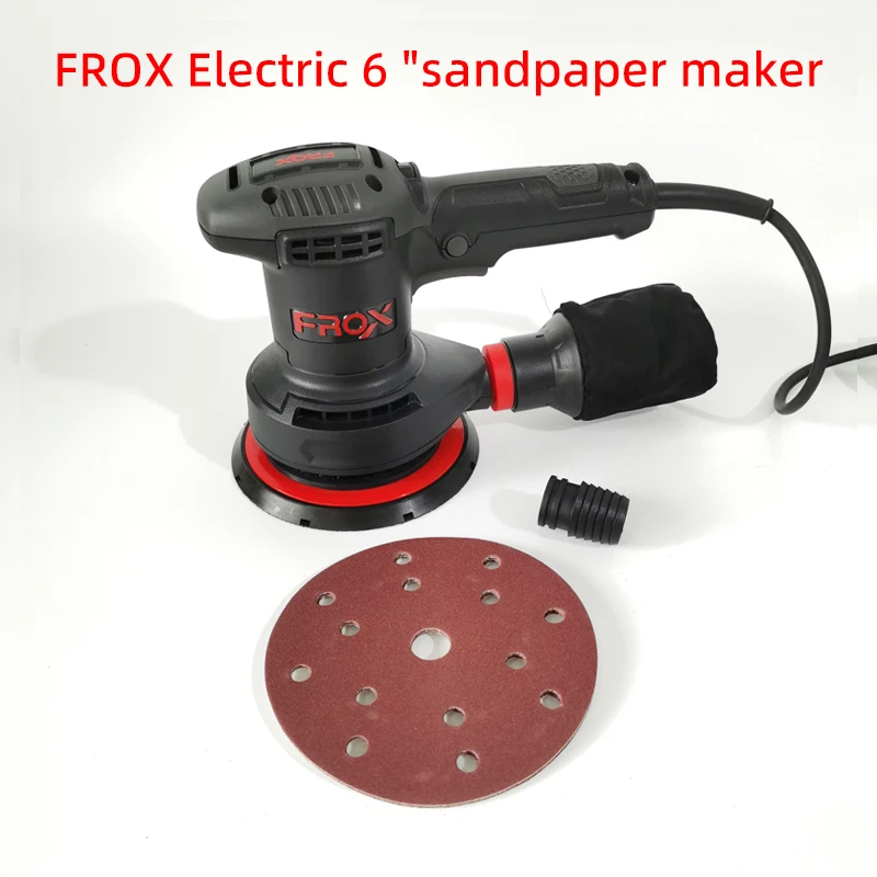 Фото Электрический эксцентриковый шлифовальный станок FROX, 450 Вт, 6 дюймов, 150 мм, шлифовальная пластина, электрическая шлифовальная машина для обработки дерева, мебели, автомобиля, полировальная машина №1