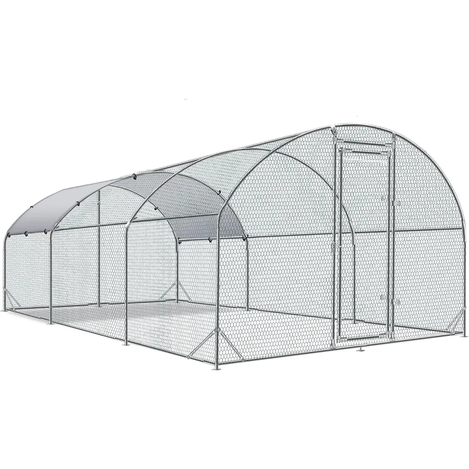 Durable Metal Chicken Coop with Waterproof Cover