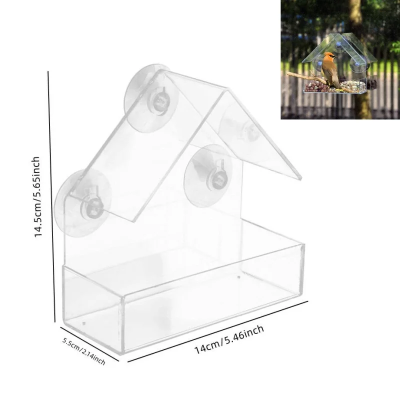 NIENIE No Mess Vogelfutterspender & Wasserspender Set, 2 Stück, Blau – Transparent, Für Kleine Vögel