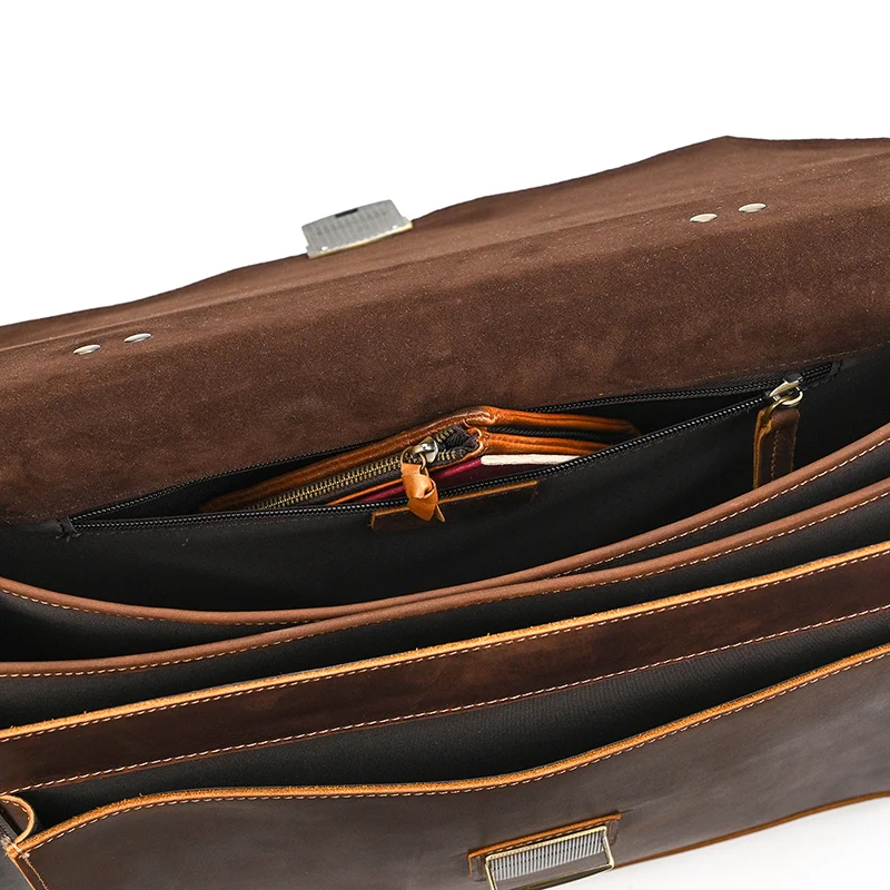 High Quality Laptop Briefcase Bag For Men Male 2026 New Arrivals Genuine Leather Briefcase Bag Real Cowskin Shoulder Bag Men
