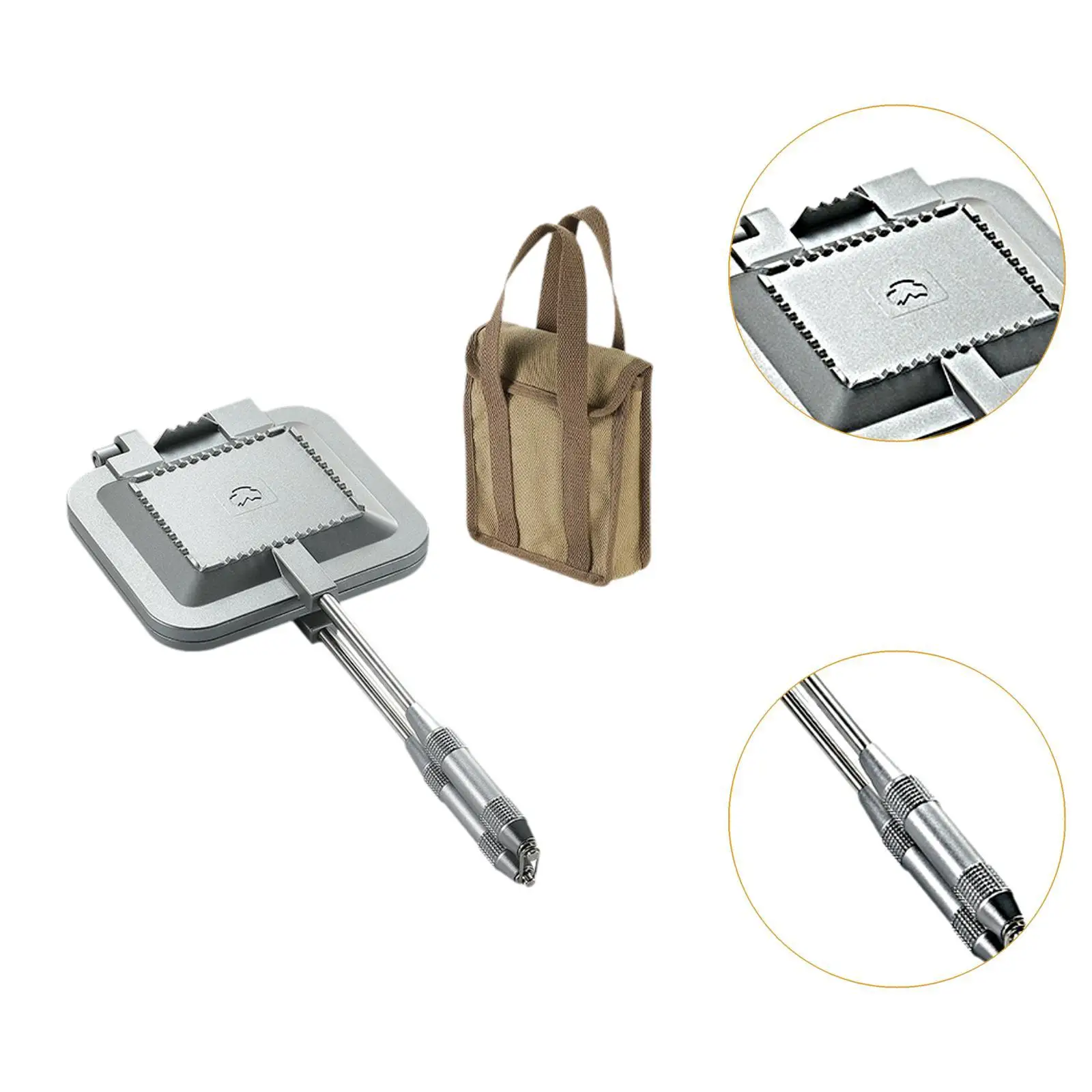 Sandwich Maker Grill Aluminum Flip Pan Portable Sandwich Hand Toaster Frying Pan for Outdoor Party Omelets Pancakes Frittatas 5
