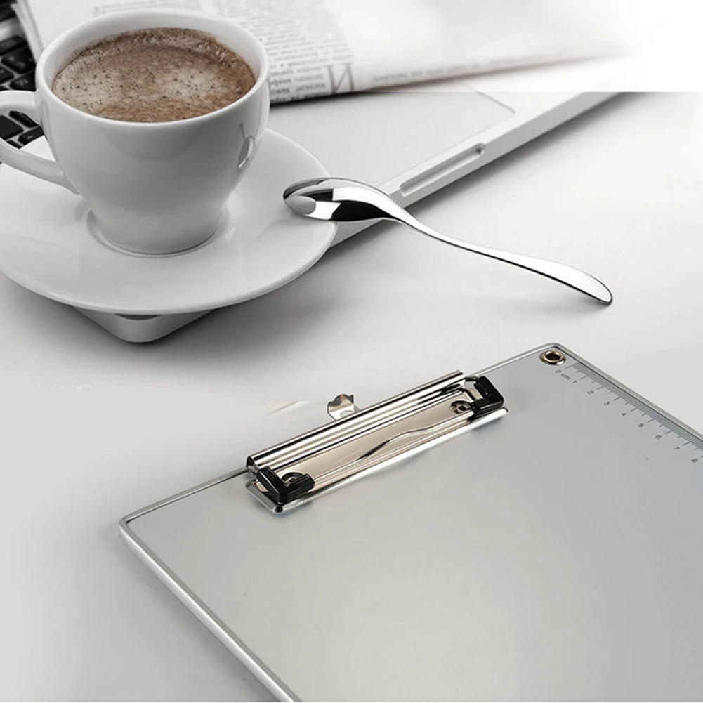 Aluminum Alloy Antislip File Hardboard Portable Writing Board with Centimeter Scales