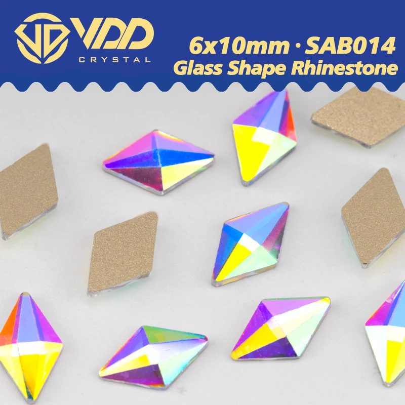 VDD 100/500/1440 Stück Glasform Kristall Strass Kristall AB Flatback Glitzersteine für DIY Nail Art Dekorationen SAB Serie – Detail 15
