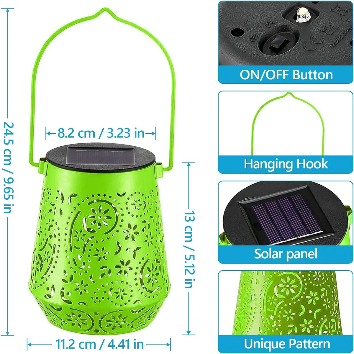 4 Pack Solar Lanterns Outdoor Garden Decor Solar Lanterns Lights Outdoor Waterproof, 4 Colors LED Hanging Powered Lantern