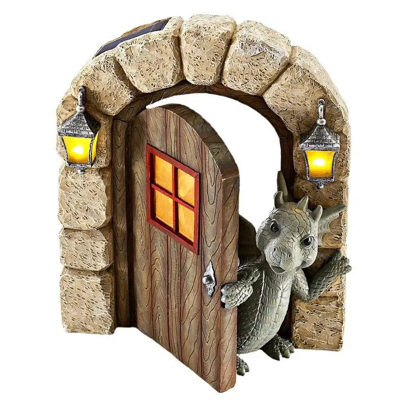

Little Dragon Dinosaur Meditation Reading Book Sculpture Figure Garden Home Decor Resin Ornament
