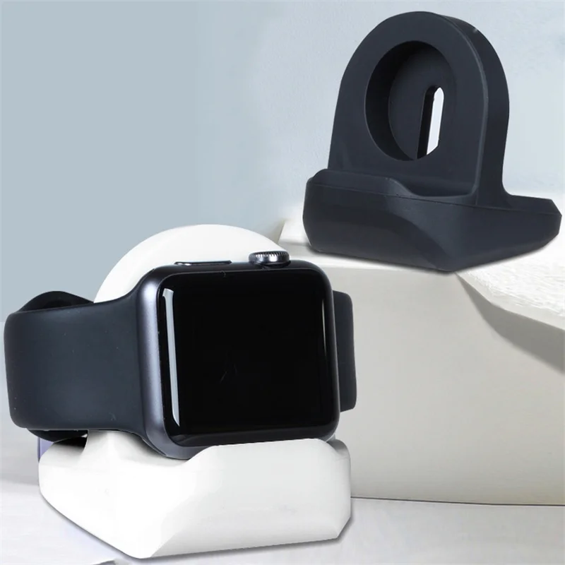 Silicone Charger Stand For Apple Watch Series 8 7 6 5 SE 4 3 For Iwatch Desktop Nightstand Non Slip Support Charging Accessories