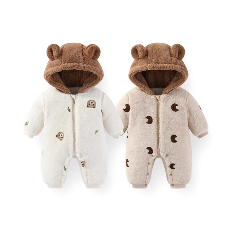Warm Baby Boys Hoodie Romper Jumpsuit