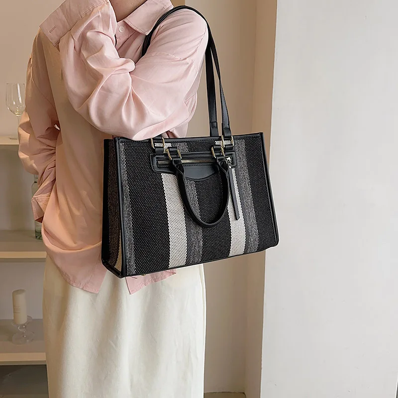 2023 New Fashion Canvas Shoulder Bag Large Capacity Shopper Large And Small Sizes Casual Purses And Handbags Tote Bags For Women