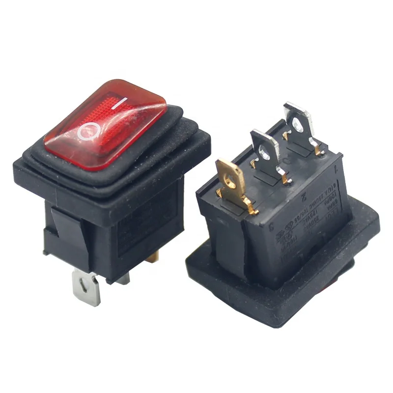 

3 pin Second gear 21*15mm waterproof switch with led rocker switch