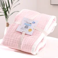 Summer Blankets 4 Layers Muslin Cotton Bedspread Blanket 150x200cm 200x230cm Soft Office Home Bedding Sleeping Quilt Blanket 3