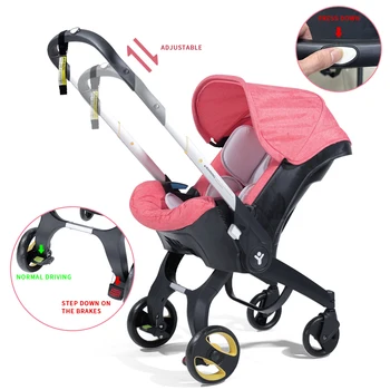 Lightweight baby stroller, adjustable handle, can be pushed in both directions, foldable handcart, suitable for traveling and sh 5