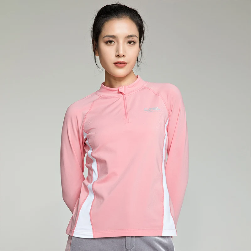 GOLDEN CAMEL Sports Shirts Women Fashion Outdoor Long Leeved T-shirt Yoga Clothes Fitness Gym Running Tops Shirt Plush Sportwear