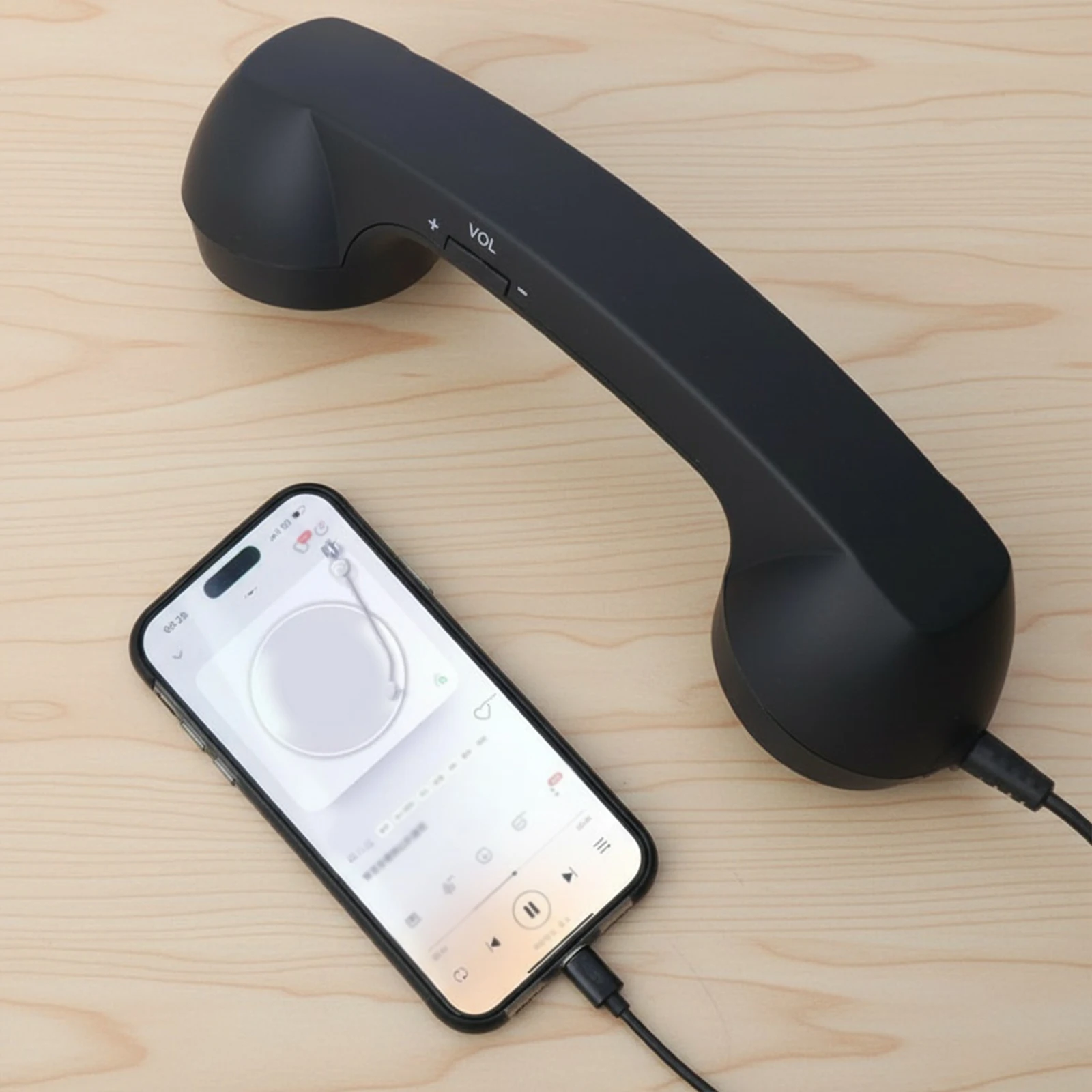 레트로 휴대폰 수신기 마이크 마이크로폰 스피커(USB-C 인터페이스 포함) 휴대폰/모바일/태블릿/노트북용 핸드셋