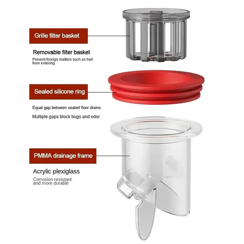 Odor Proof Floor Drain Valve Sewer Core Backflow Preventer Shower Floor Drain Plug for Kitchen Bathroom Toilet Sewer floor drain core floor drain floor drain valve