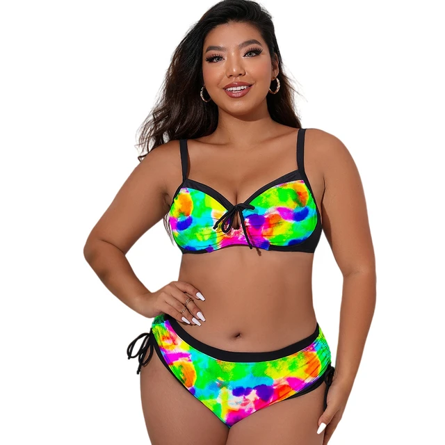 Women's Two-Piece Swimsuit 4XL Black Separates Brazilian Busty Swimwear  2023 For Big Breasts Large Size Bath Suit Push-Up Bikini - AliExpress
