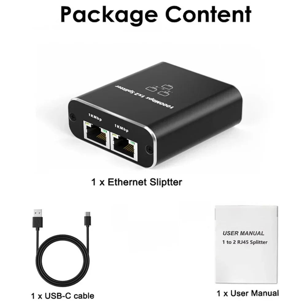 Gigabit Ethernet Cable Splitter and Extender Adapter
