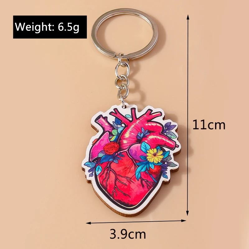 Romantische Holz Schlüssel bund Charms Liebe Herz Lippen Schlüssel ringe Anhänger für Frauen Mädchen Handtasche Dekor DIY Valentinstag Schlüssel anhänger Geschenke – Detail 18