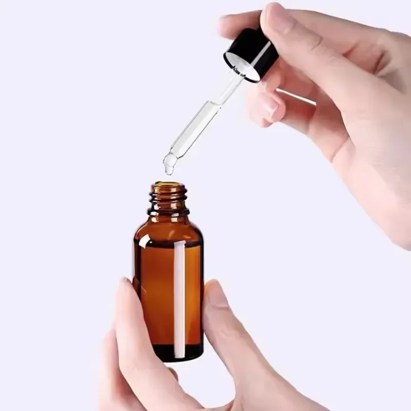 스포이드 병 리필 가능한 병, 앰버 유리 아로마 테라피 액체 피펫 병, 5ml-100ml 시약병, 여행용