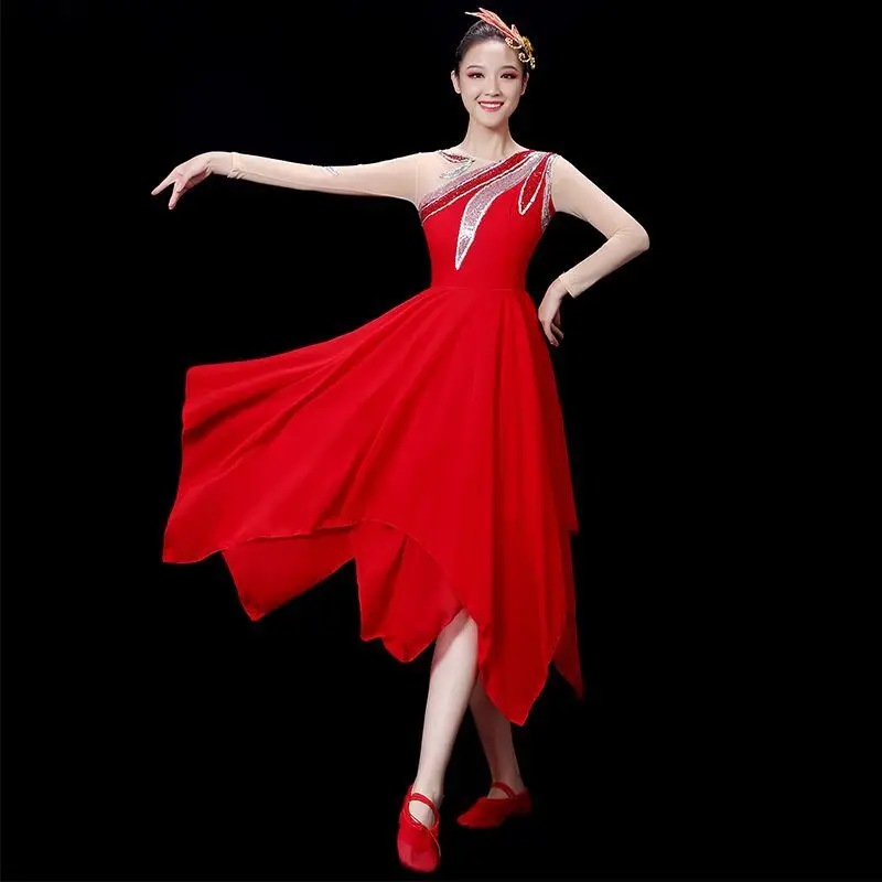 Modern Dance Performance Costume Sleeveless Dance Costume Square Dancing Dressdance Performance Costum Classical Dress