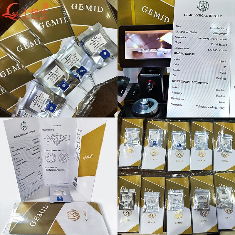 CVD 다이아몬드 팬시 선명한 사파이어 블루 컬러, 1.2ct VS 투명도 라운드 모양, GEMID 인증, 실험실 성장 다이아몬드 루즈 스톤