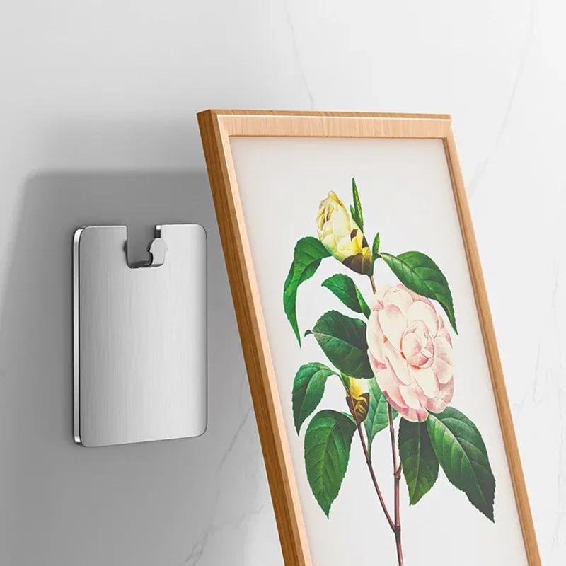 1/10PCS Stainless Steel Photo Frame Hooks Self-Adhesive Picture Storage Racks Wall Mount Hooks Nails Kitchen Bathroom Organizer