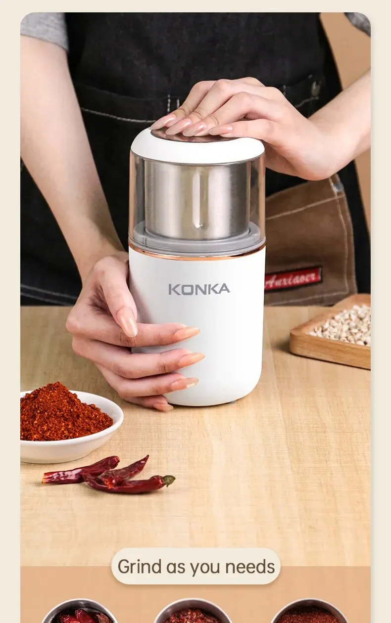Sbb4e4567b0de41ec928d69a1889be276r KONKA Mini Portable Spice Food Processor Electric Manual Coffee Bean Grinder Coffee Powder Grinder