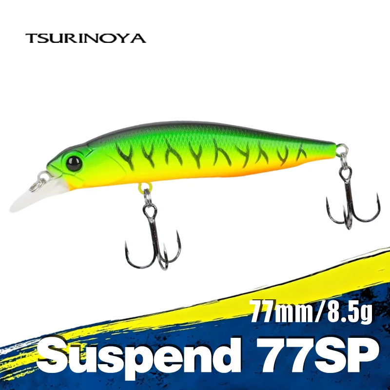 TSURINOYA 77SP Jerkbait 77 mm 8,5 g DW101 Suspending Minnow Pike Bass Angelköder 0,7–0,9 m künstlicher harter Köder Wobbler Kurbel