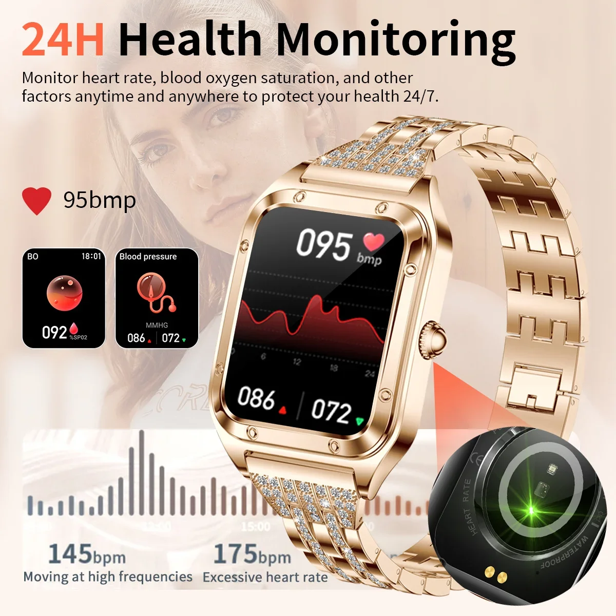 LIGE Smart Watch Woman Outdoor Bluetooth Call Waterproof Ladies Smartwatch Sport Fitnes AI Voice Control Full Touch Bracelet