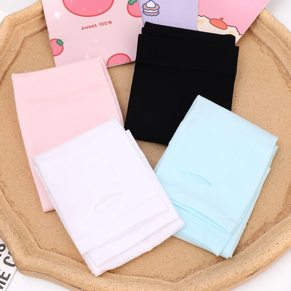 Summer Kids Ice Silk Sun Protective Solid Sleeve Cover Sun UV50 Protection for Girls Boys Arm Warmer Half Finger Cycling Running
