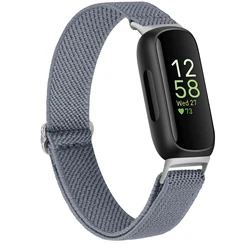 Adjustable Elastic Nylon Strap for Fitbit Watchbands - Replacement Bracelet for Inspire and Ace Series (Denim blue)