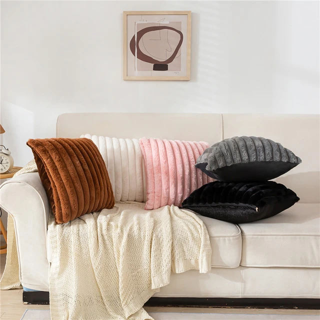 ZZDZW Canapé Taie D'oreiller 50x70 Extensible Housse De Coussin 40x40/45x45/ 40x60,Beige/Bleu/Gris, Taie D'oreiller Pour Canapé Carré/Rectangulaire Salon Moderne Pour Couverture Oreiller