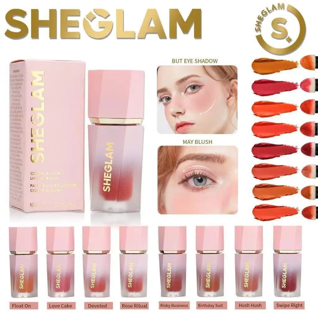 

sheglam Liquid Blush 8 Shades for a Radiant and Sculpted Look Makeup Korean Make Up Highlight Cosmetics Women with gift